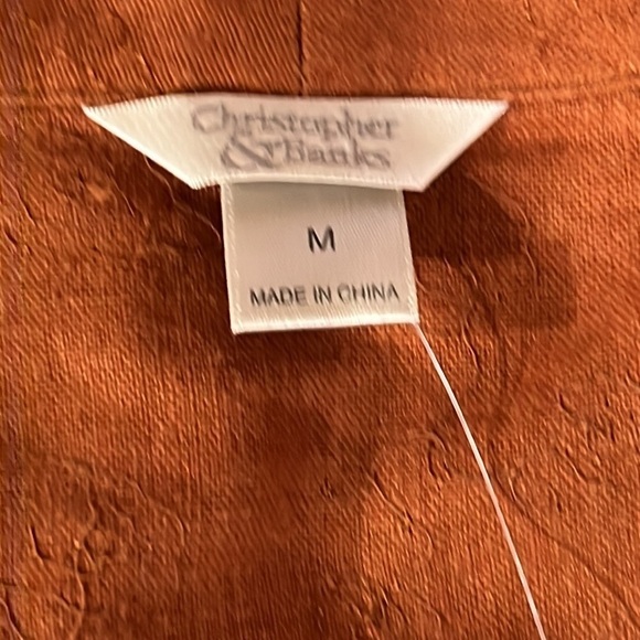 NEW Christopher & Banks Brown Linen Blend Thin Jacket - Picture 4 of 7